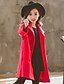 billige Yderbeklædning-Kids Girls&#039; Basic Solid Colored Long Sleeve Trench Coat Red