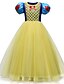 cheap Flower Girl Dresses-Princess Floor Length / Long Length Party / Birthday / Pageant Flower Girl Dresses - Chiffon / Satin / Polyester Short Sleeve Jewel Neck with Tier / Color Block / Crystals / Rhinestones