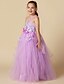 cheap Flower Girl Dresses-Princess Floor Length Flower Girl Dress - Polyester / Tulle Sleeveless Strap with Flower by LAN TING BRIDE®