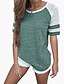 cheap Women&#039;s T-shirts-Women&#039;s Plus Size Striped Color Block Loose T-shirt Vintage Street chic Daily Weekend Wine / Black / Purple / Khaki / Green / Light Green / Gray / Sexy