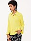 baratos Tops em tamanhos grandes-Mulheres Blusa Cor Sólida Decote V Rosa Amarelo Azul Marinha Preto Para Noite Roupa / Manga Longa