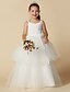 preiswerte Kleider für die Blumenmädchen-Prinzessin Boden-Länge Blumenmädchenkleid Erstkommunion Süßes Ballkleid Baumwolle mit Blume Fit 3-16 Jahre