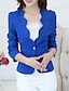 cheap Women&#039;s Blazer&amp;Suits-Women&#039;s Blazer Solid Color Long Sleeve Coat Spring &amp;  Fall Work Short Jacket White / V Neck / Slim