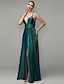 cheap Special Occasion Dresses-A-Line Elegant &amp; Luxurious Minimalist Open Back Formal Evening Black Tie Gala Dress Plunging Neck Sleeveless Floor Length Sequined with Criss Cross Split Front 2021