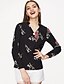 ieftine Bluze Tunică-Pentru femei În V Cămașă Concediu De Bază - Floral Imprimeu Alb