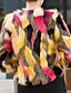 cheap Women&#039;s Fur &amp; Faux Fur Coats-Women&#039;s Fur Coat Short Color Block Daily Basic Red Green S M L