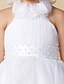 cheap Flower Girl Dresses-A-Line Asymmetrical Flower Girl Dress Wedding Cute Prom Dress Organza with Bow(s) Fit 3-16 Years