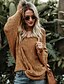 cheap Women&#039;s Sweaters-Women&#039;s Daily Solid Colored Long Sleeve Loose Regular Pullover Sweater Jumper, Stand Spring / Fall Wine / Camel S / M / L