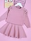 cheap Sets-Kids Girls&#039; Clothing Set Solid Colored Long Sleeve Basic Red Blushing Pink Green