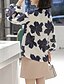 cheap Plus Size Tops-Women&#039;s Shirt Floral V Neck Daily Holiday Print 3/4 Length Sleeve Tops Streetwear Beige / Lantern Sleeve