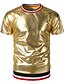 billige T-shirts og tanktops til mænd-Rund hals Herre - Ensfarvet Gade / Punk &amp; gotisk Natklub T-shirt Guld / Kortærmet