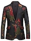 abordables chaqueta-blazer de fiesta streetwear activo para hombre regular regular fit floral negro 2024