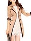 cheap Women&#039;s Trench Coats-Women&#039;s Fall &amp; Winter Trench Coat Long Color Block Daily Basic Black Khaki S M L