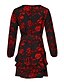 cheap Print Dresses-Women&#039;s Chiffon Dress Long Sleeve Floral Print Wrap Spring &amp; Summer Deep V Holiday Going out Black S M L XL / Mini