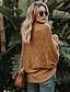 cheap Women&#039;s Sweaters-Women&#039;s Daily Solid Colored Long Sleeve Loose Regular Pullover Sweater Jumper, Stand Spring / Fall Wine / Camel S / M / L