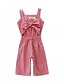 cheap Sets-Kids Girls&#039; Active Vintage Daily Going out Solid Colored Bow Sleeveless Regular Clothing Set Blushing Pink