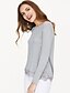 cheap Plus Size Tops-Women&#039;s Blouse Patchwork Round Neck Gray Daily Weekend Lace Clothing Apparel Cotton / Long Sleeve / Loose Fit