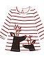 זול שמלות עם הדפס חיות-שמלה מעל הברך שרוולים קצרים פסים / חג מולד חגים / בית הספר וינטאג&#039; / מתוק בנות ילדים / פעוטות