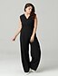 cheap Women&#039;s Jumpsuits &amp; Rompers-Women&#039;s Daily Basic V Neck Black Wide Leg Jumpsuit, Solid Colored XL XXL XXXL Sleeveless Summer