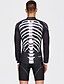 cheap Women&#039;s Cycling Clothing-SPAKCT Men&#039;s Long Sleeve Cycling Jersey Winter Polyester Black / White Skeleton Bike Jersey Top Mountain Bike MTB Road Bike Cycling Thermal / Warm Breathable Quick Dry Sports Clothing Apparel