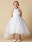 cheap Flower Girl Dresses-A-Line Asymmetrical Flower Girl Dress Wedding Cute Prom Dress Organza with Bow(s) Fit 3-16 Years