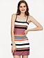 cheap Women&#039;s Dresses-Women&#039;s Striped Daily Slim Bodycon Dress - Striped Strap Green Red M L XL