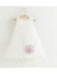 baratos Kleider-Kids Girls&#039; Sweet Dusty Rose Solid Colored Sleeveless Dress White