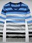 cheap Men&#039;s Sweaters &amp; Cardigans-Men&#039;s Daily Striped Long Sleeve Regular Pullover Sweater Jumper, V Neck Black / Light Blue / Red M / L / XL