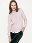 preiswerte Tops für Frauen in Übergrößen-Women&#039;s Shirt Solid Colored Shirt Collar Pink Gray White Daily Modern Style Clothing Apparel Cotton Chic &amp; Modern / Long Sleeve