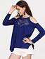 cheap Plus Size Tops-Women&#039;s T shirt Solid Colored Off Shoulder Strap Daily Long Sleeve Slim Tops Vintage Green Blue White
