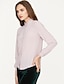 preiswerte Tops für Frauen in Übergrößen-Women&#039;s Shirt Solid Colored Shirt Collar Pink Gray White Daily Modern Style Clothing Apparel Cotton Chic &amp; Modern / Long Sleeve