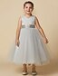 cheap Flower Girl Dresses-Ball Gown Tea Length Flower Girl Dress Pageant &amp; Performance Cute Prom Dress Tulle with Crystals Fit 3-16 Years