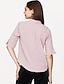お買い得  プラスサイズのトップス-女性用 ブラウス ソリッド Ｖネック ピンク ホワイト お出かけ 衣類