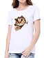 cheap Plus Size Tops-Women&#039;s T-shirt Animal Print Short Sleeve Tops Cotton Basic White / Going out