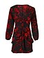 cheap Print Dresses-Women&#039;s Chiffon Dress Long Sleeve Floral Print Wrap Spring &amp; Summer Deep V Holiday Going out Black S M L XL / Mini