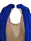 abordables Tenues de patinage artistique-Robe de Patinage Artistique Femme Fille Patinage Robes Tenue Bleu Maille Spandex Haute élasticité Entraînement Compétition Tenue de Patinage Fait à la main Botanique Floral Lumière Mode Sans Manches