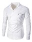 cheap Men&#039;s Shirts-Men&#039;s Plus Size Shirt Solid Colored Patchwork Long Sleeve Slim Tops Basic Classic Collar White Black Purple / Work