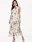 cheap Party Dresses-Women&#039;s Maxi Sheath Dress - Sleeveless Floral Summer Off Shoulder Street chic Holiday Weekend Slim High Waist Backless White S M L / Sexy