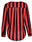 cheap Women&#039;s Blouses &amp; Shirts-Women&#039;s Going out Weekend T-shirt - Striped Deep V Red