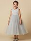 cheap Flower Girl Dresses-Ball Gown Tea Length Flower Girl Dress Pageant &amp; Performance Cute Prom Dress Tulle with Crystals Fit 3-16 Years
