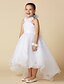 cheap Flower Girl Dresses-A-Line Asymmetrical Flower Girl Dress Wedding Cute Prom Dress Organza with Bow(s) Fit 3-16 Years