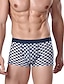 cheap Men&#039;s Exotic Underwear-Men&#039;s Basic Sexy Boxers Underwear - Normal, Houndstooth Mid Waist Black Light Brown Blue L XL XXL