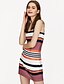 cheap Women&#039;s Dresses-Women&#039;s Striped Daily Slim Bodycon Dress - Striped Strap Green Red M L XL