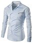 cheap Men&#039;s Shirts-Men&#039;s Plus Size Shirt Solid Colored Patchwork Long Sleeve Slim Tops Basic Classic Collar White Black Purple / Work