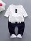 preiswerte Kleidersets für Babys (Jungen)-Baby Jungen Grundlegend Alltag Druck Langarm Standard Kleidungs Set Grün