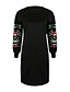 cheap Women&#039;s Dresses-Women&#039;s Shift Dress Long Sleeve Solid Colored Print Fall Winter Basic Streetwear Going out Black S M L XL / Sexy