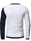 voordelige Heren T-shirts &amp; tanktops-Heren Standaard T-shirt Katoen Kleurenblok Ronde hals Zwart / Lange mouw