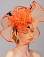 preiswerte Mützen und Kopfputz-Kentucky Derby Hut Fascinatoren Kopfbedeckung Feder Leinen / Viskose Hochzeit Pferderennen Vintage Mit Feder Kopfschmuck Kopfbedeckung