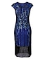 baratos Grande Gatsby-Roaring 20s 1920s Cocktail Dress Vintage Dress Flapper Dress Dress Masquerade Prom Dress Halloween Costumes Knee Length The Great Gatsby Charleston Women&#039;s Sequins Wedding Party Wedding Guest