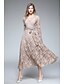 Χαμηλού Κόστους Γυναικεία Φορέματα-Γυναικεία Βασικό / Κομψό Μανίκι Πέταλο Λεπτό Θήκη Φόρεμα Δαντέλα Μίντι Λαιμόκοψη V